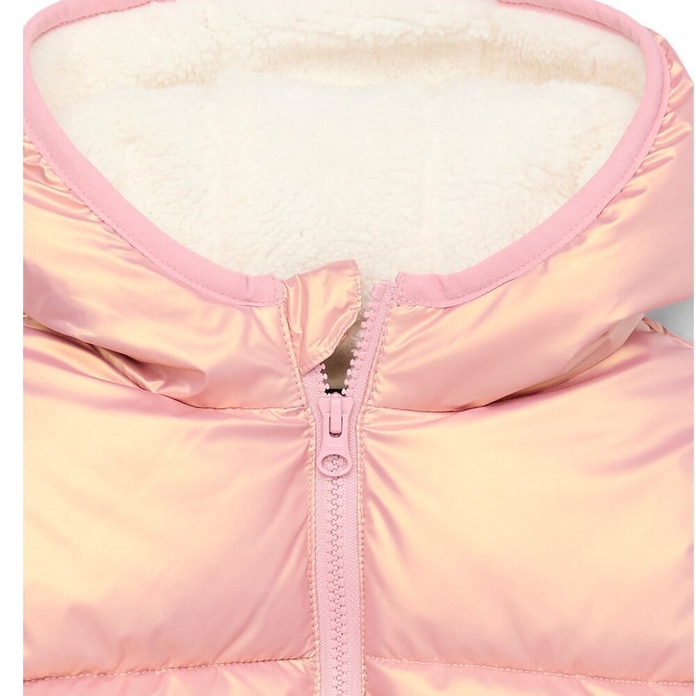 ❄️ Swiss Tech Baby Girls Size 12M Rose Gold Pink Puffer Coat Jacket Winter NEW - Picture 2 of 3